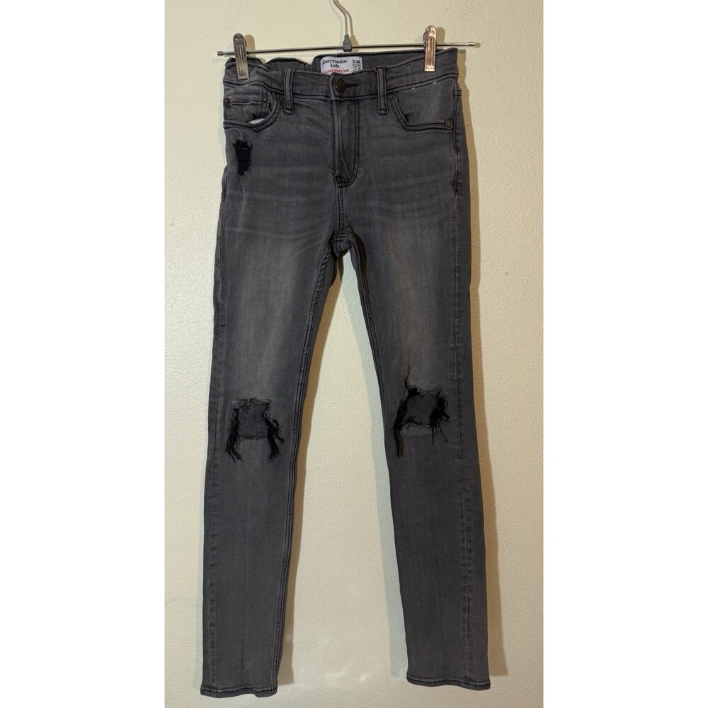 Abercrombie Kids Boys Adjustable Gray " Stacked Skinny " Jeans - Size 11/12 Slim